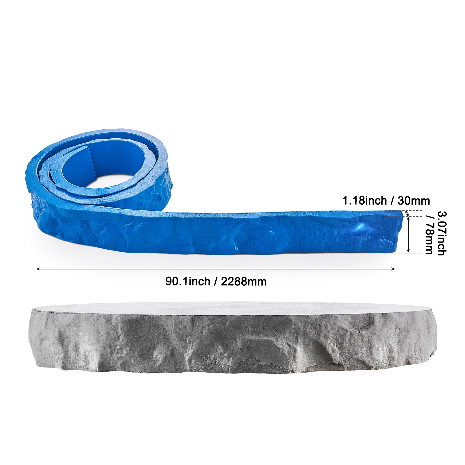 Concrete Stamps 91 x 3 in Rectangular Polyurethane Stamp Stone Mat