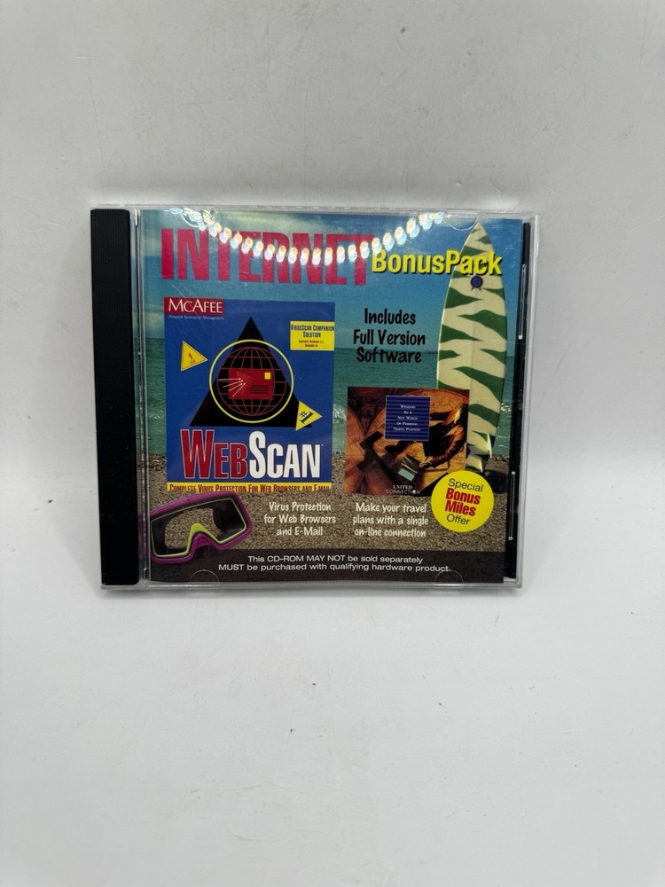 McAfee WebScan Internet Bonus Pack CD-ROM – New & Used – Vintage Software (039)