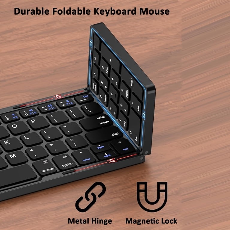 Foldable Keyboard and Mouse EDJO Folding Wireless Keyboard Mouse Combo