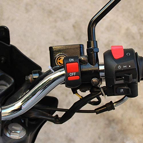 2pcs 22mm Handlebar Mounting ON-OFF Switch, Universal Motorcycle Red-Latching