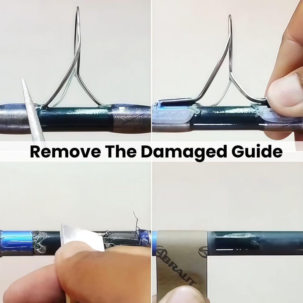 Houderrong Baitcasting Rod Casting Eyes Replacement kit, Black-Casting