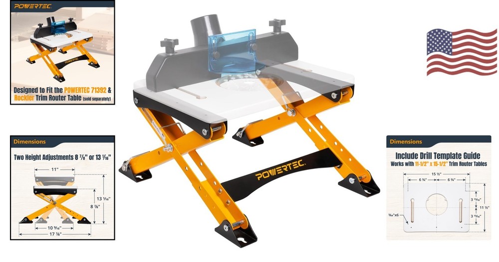 Wall-Mount Ready Folding Router Table Stand - Adjustable & Easy Set-Up UT1013