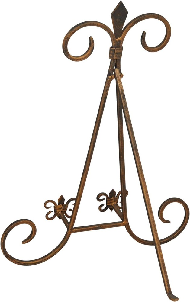 Deco 79 Metal Solid Easel with Foldable Stand, 11" x 10" x 14", Gold