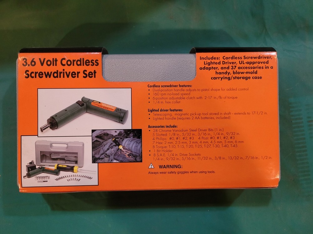 Shop Source 3.6 Volt Cordless Screwdriver Set- Bonus Lighted Screwdriver