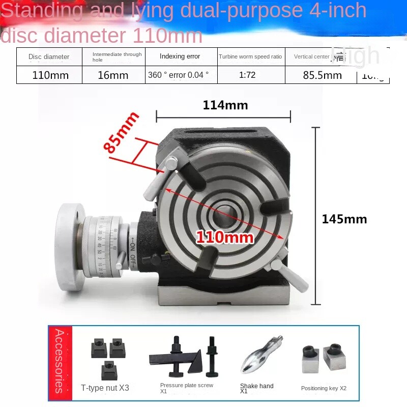 Vertical and Horizontal Milling Machine Horizontal Vertical Turntabl