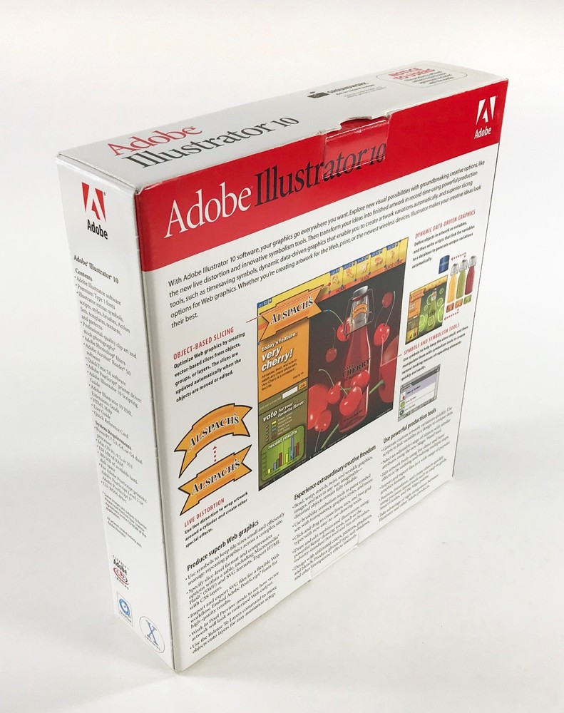 Adobe Illustrator 10 Upgrade Software For Mac • Complete in Box w/Serial Numbers