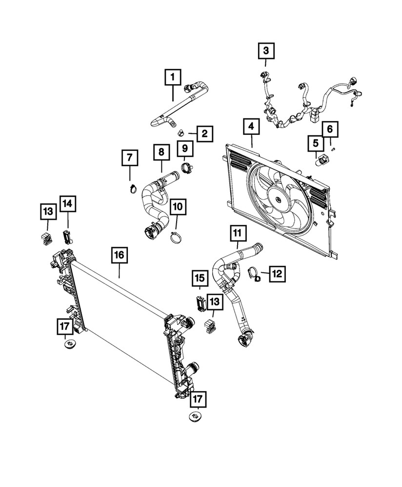 Genuine Mopar Radiator Bracket Left 68285116AA