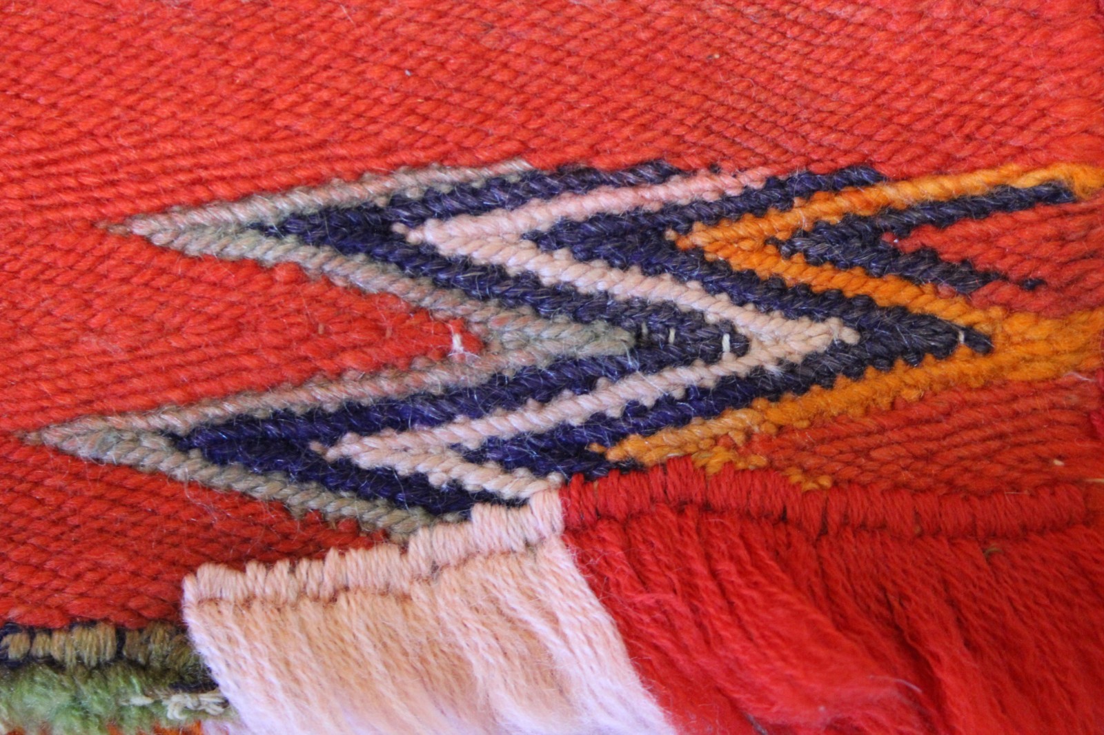 Vintage Late Classic Navajo Sunday Saddle Blanket with Wedge Weave Feeling Twill