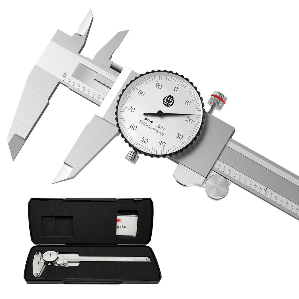 Dial Caliper 8 Inch, Shockproof Dial Caliper Measuring Tool with 0.001" Precisio