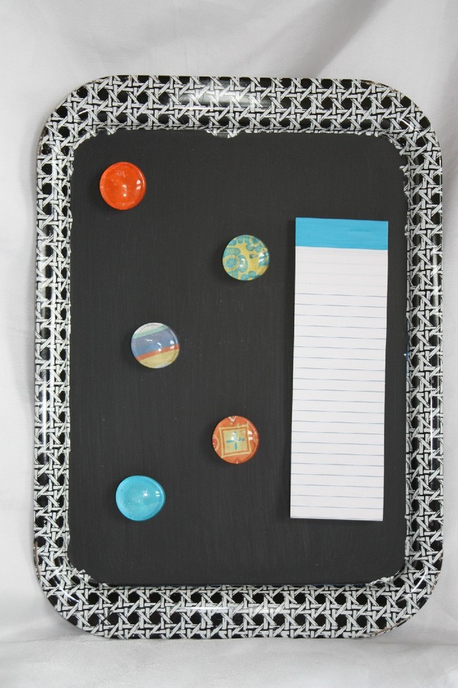 Repurposed Message Center Chalkboard Includes Magnets & Magnetic Notepad