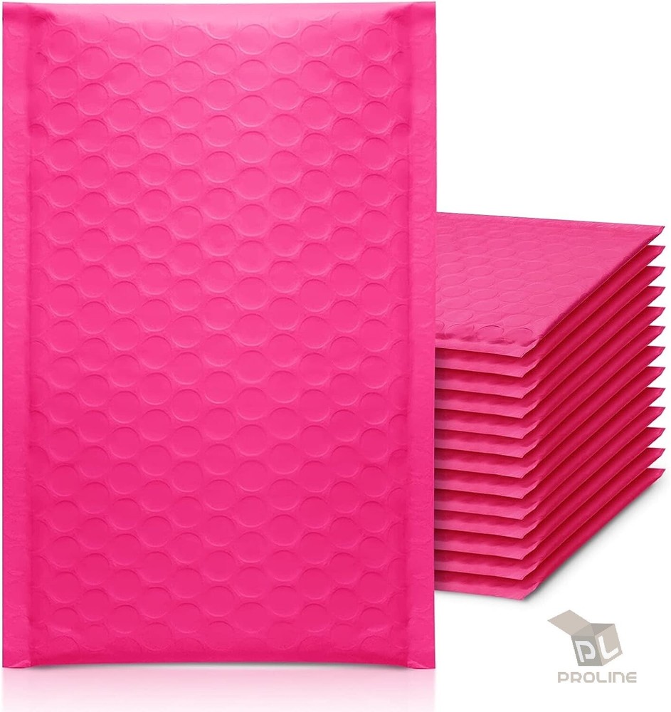 500 #000 4x8 Pink Poly Bubble Padded Envelopes Self-Sealing Mailers