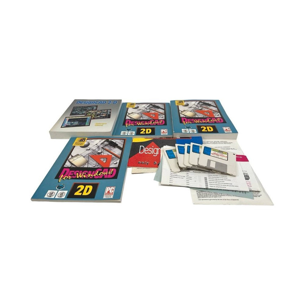 Vintage MS-Dos Floppy Disc DesignCAD 2D Software Windows Full Working Demo