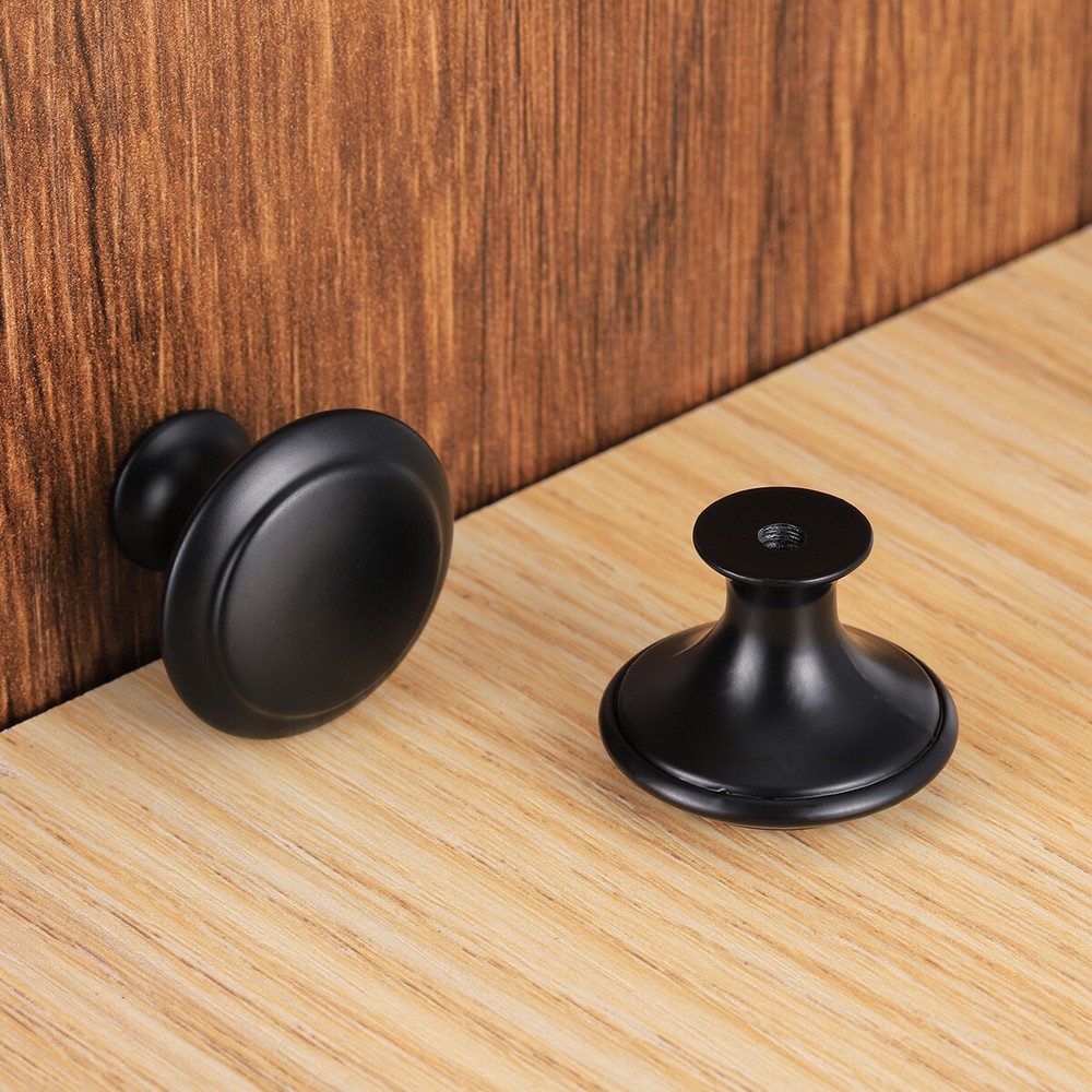 Lot of Kitchen Cabinet Knobs Hardware Drawer Cupboard Handle Pulls Black Round