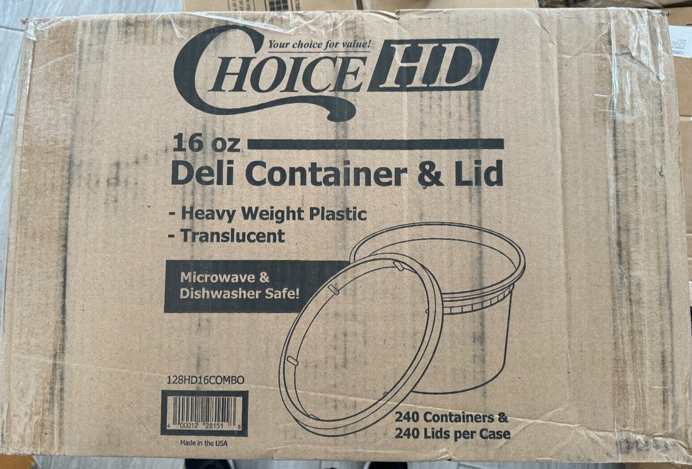 Choice HD 16oz Deli Container & Lid Combo Pack 240 Pack