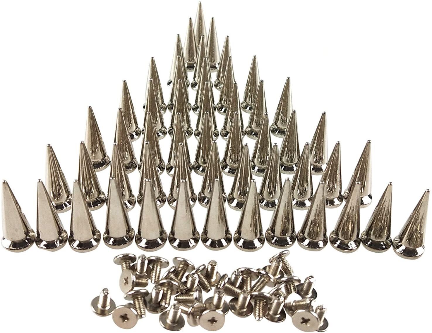 Bulks Metal Spikes Punk Cone Rivets Studs Screw for Clothing Jacket Leather A++