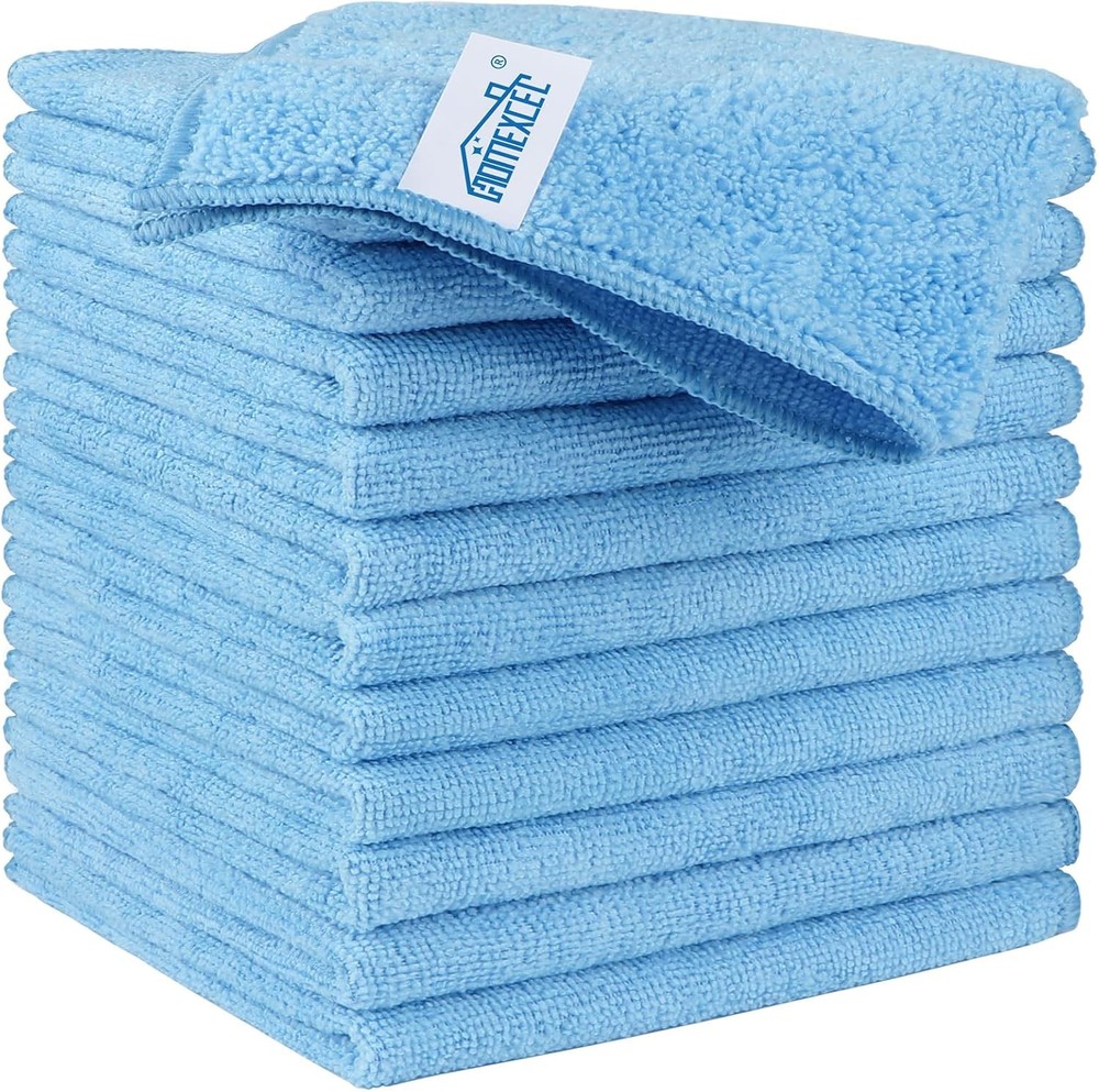 HOMEXCEL Blue Microfiber Cleaning Cloth, 12 Pack Premium Microfiber Towels for C
