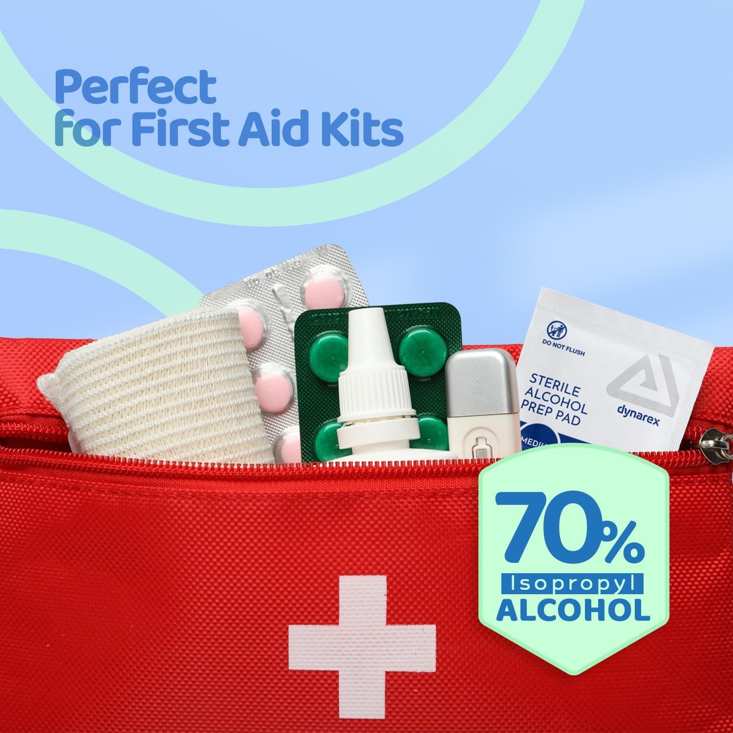 Sterile Alcohol Prep Pads - Medium - 70% Isopropyl Alcohol, I