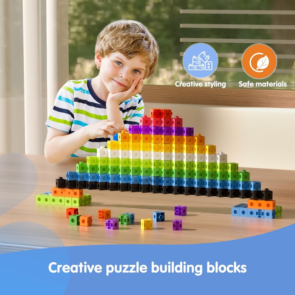 TOMMYHOME Math Linking Cubes with Box 301PCS, Preschool Medium