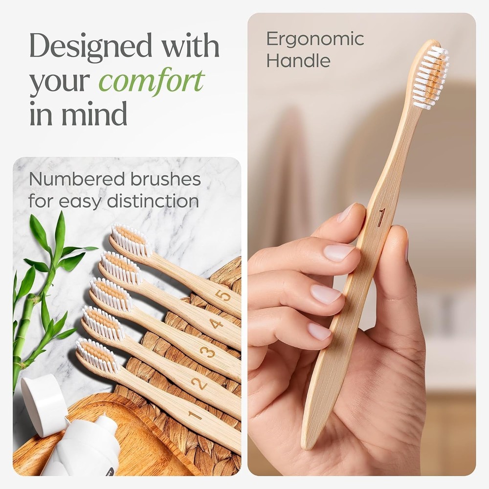 Recyclable Soft Bristles Toothbrushes 30 Pack
