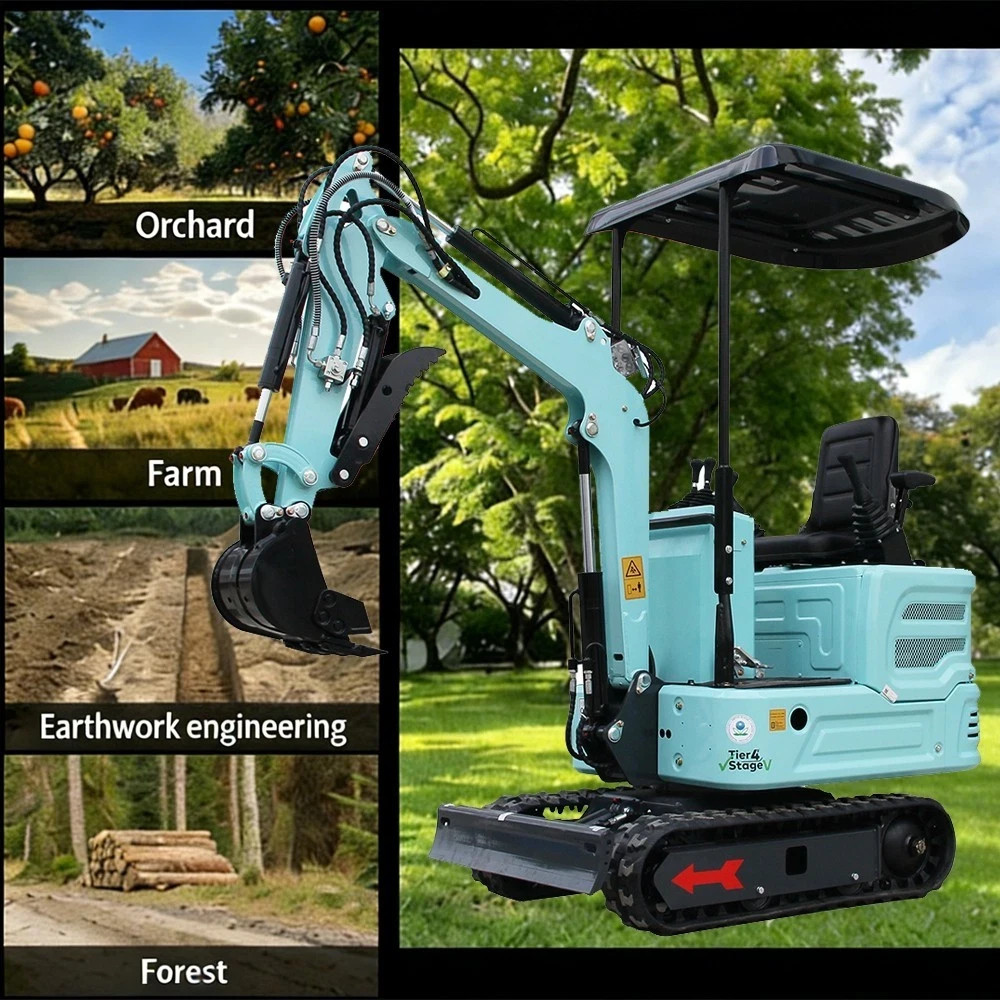1.4 Ton Mini Excavator Pilot Control System Kubota Diesel Engine Crawler Digger