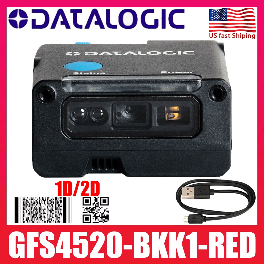 Datalogic Gryphon GFS4520-BKK1-RED 1D 2D USB Fixed Barcode Scanner with Cable