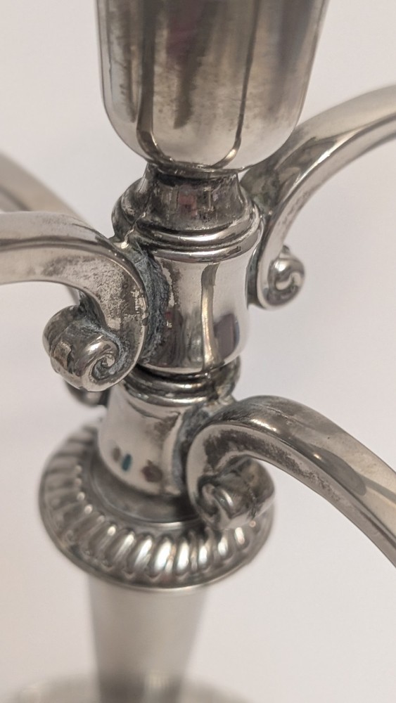 Vintage Silver Plate Adjustable Five Arm Candelabra