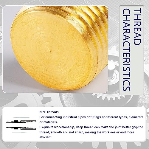 Brass Pipe Fitting Socket Pipe Plug Fitting Male 1/4" NPT Internal Hex Head