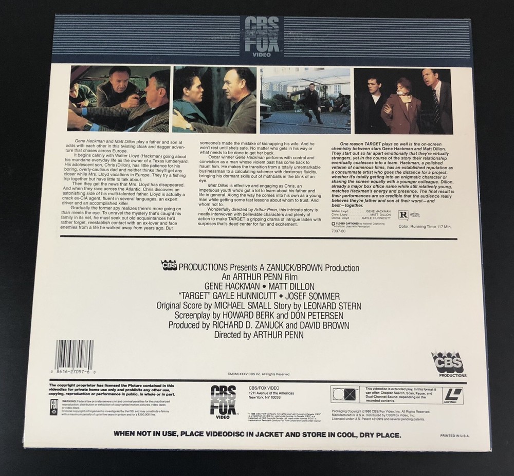 Target (Laserdisc) Matt Dillion