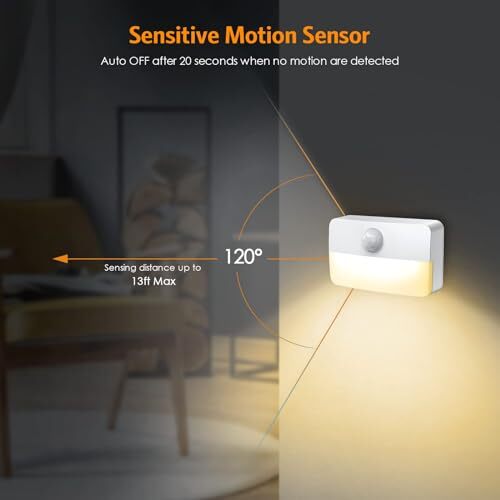【6 Pack】Motion Sensor Night Light Stick-On Motion Sensor Lights Indoor