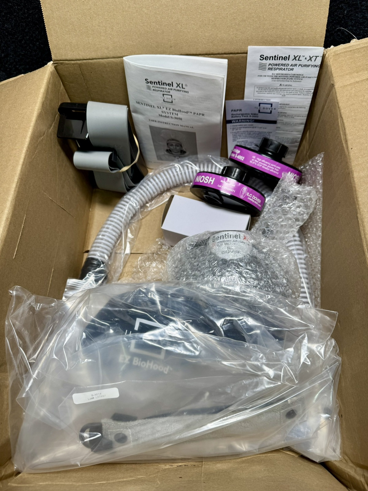 ILC DOVER Sentinel SXL-HPEZR1 PAPR System Bio Hood Battery Blower Charger Filter