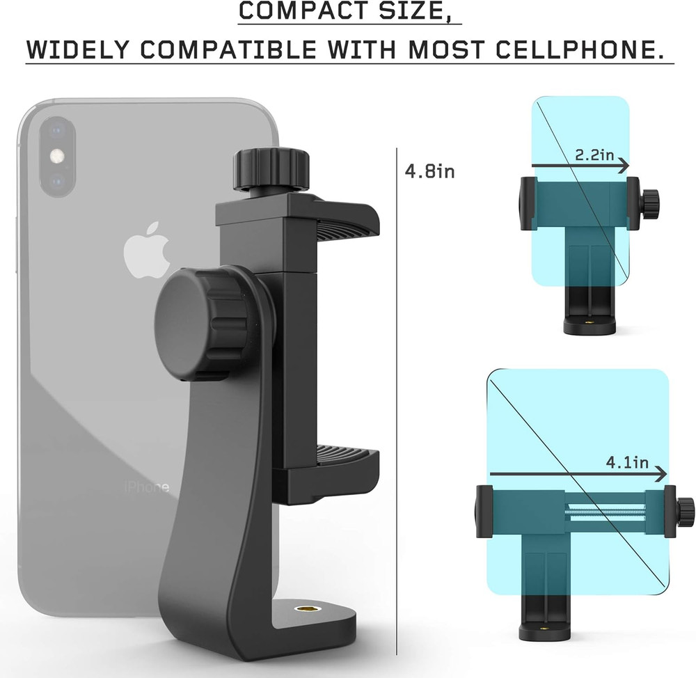 Universal Phone Tripod Mount Adapter with Ｗireless Camera Remote , Cell Phone Ho