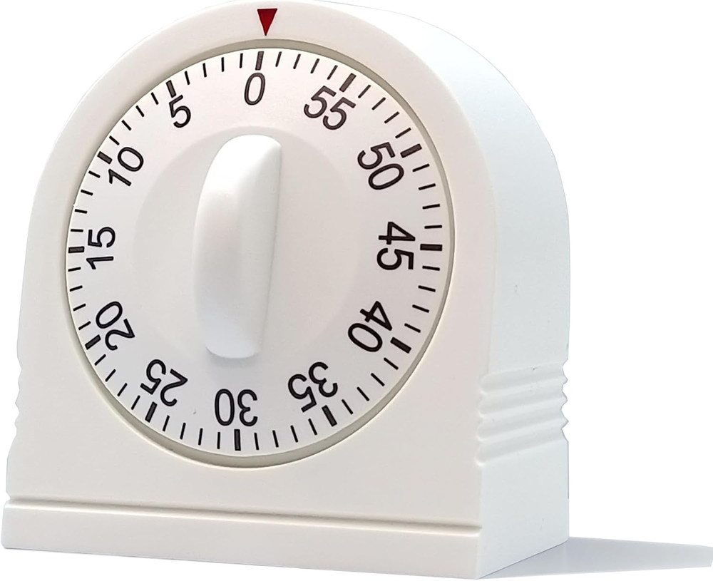 60 Minute Wind up Timer, Visual Mechanical Timer with Loud Alarm, Manual Countdo