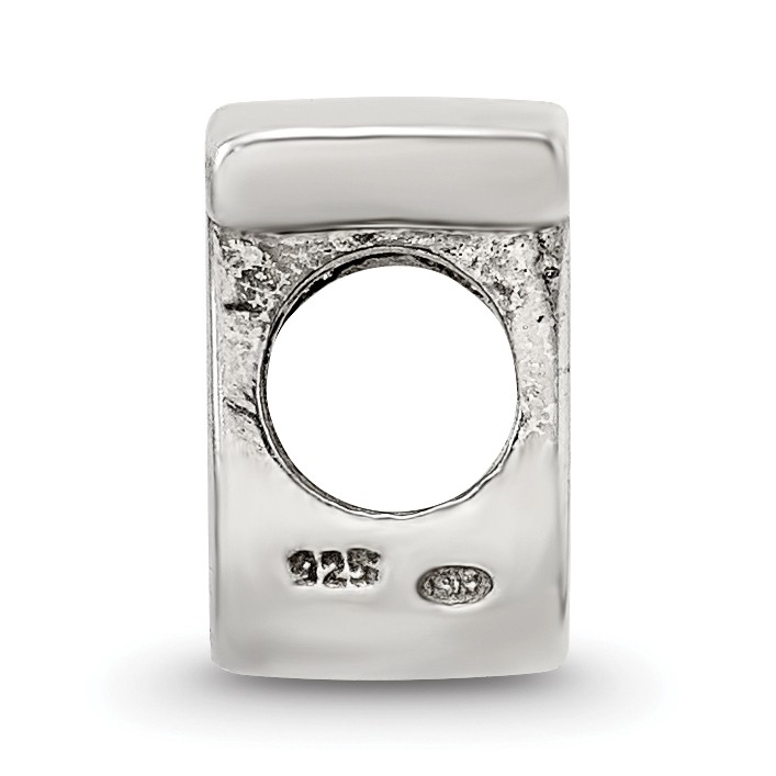 Silver Reflections Letter T Script Bead QRS1430T