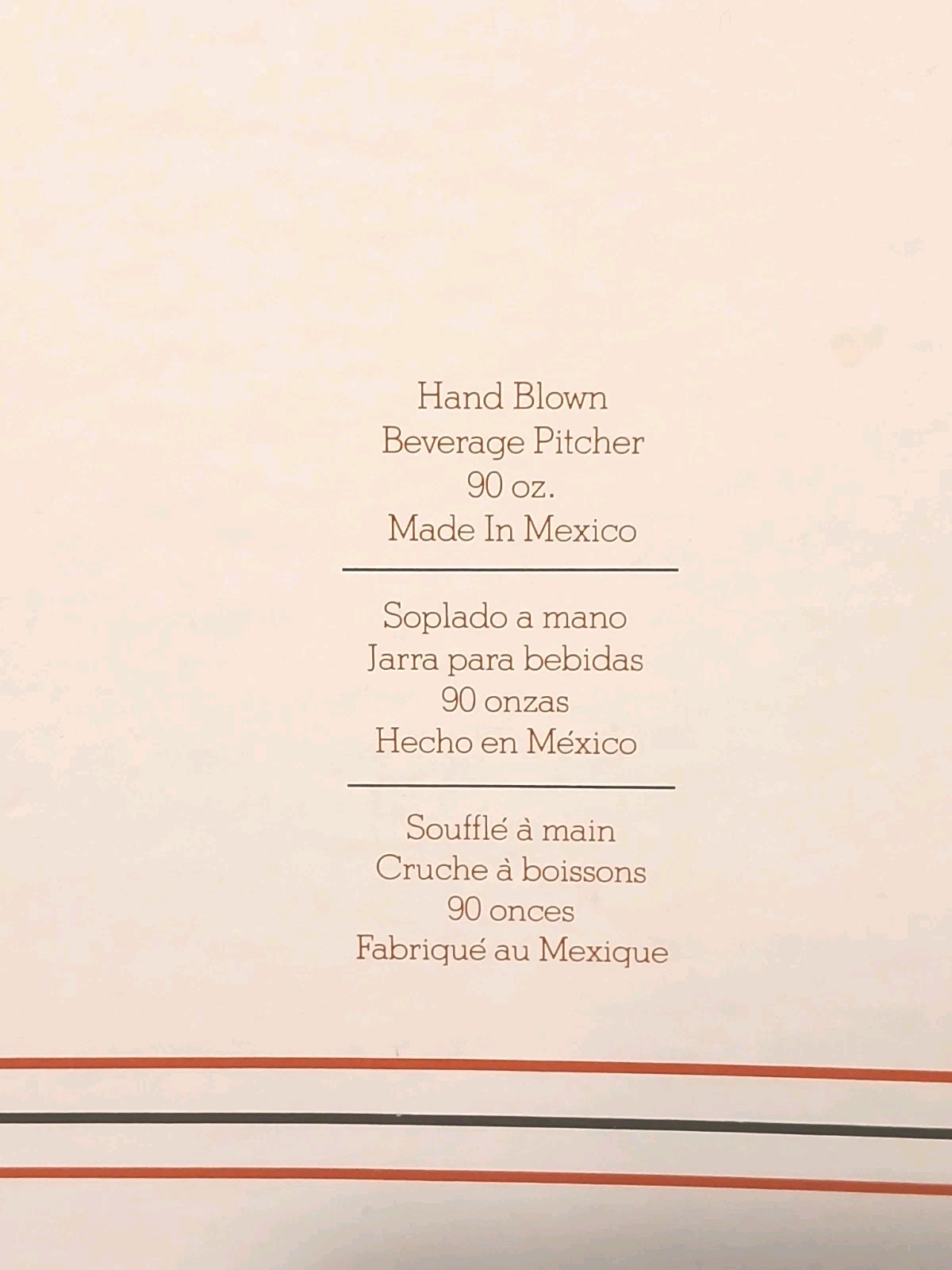 90 oz. Hand Blown Clear Glass Beverage Pitcher Clearly Glassware by Caisa - New