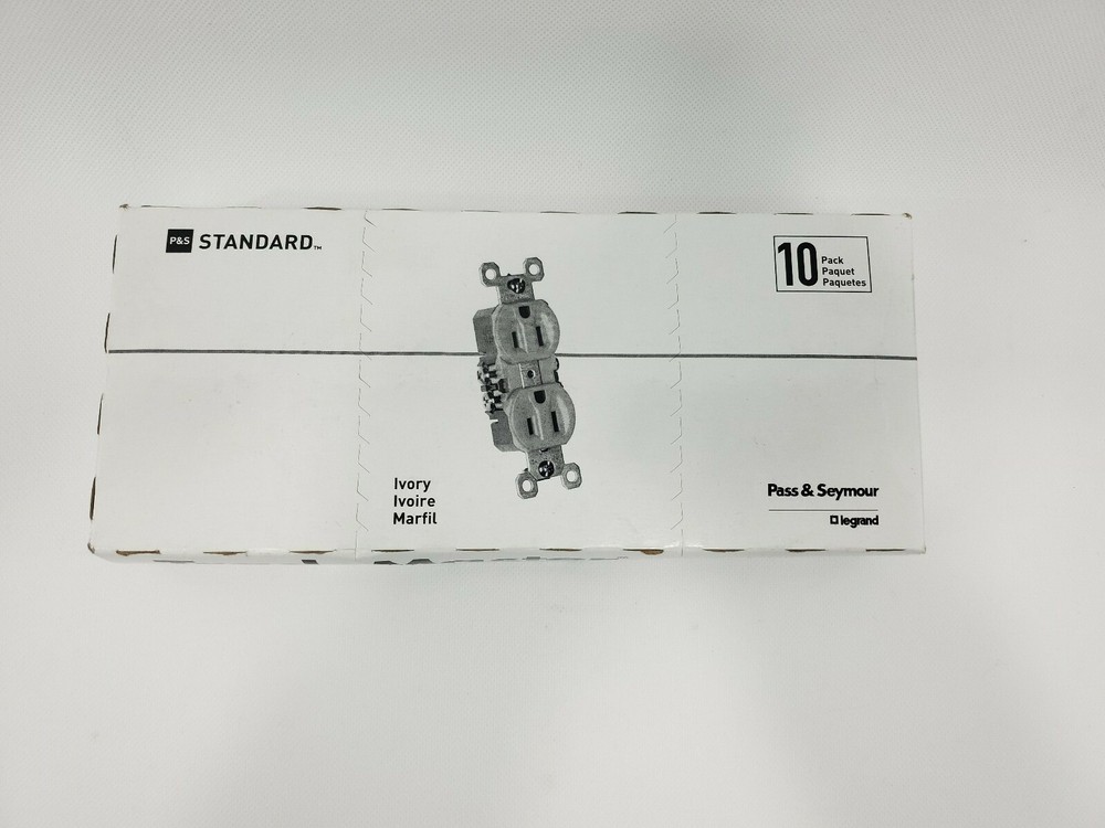 P&S Standard Ivory Duplex Outlets 10 Pack