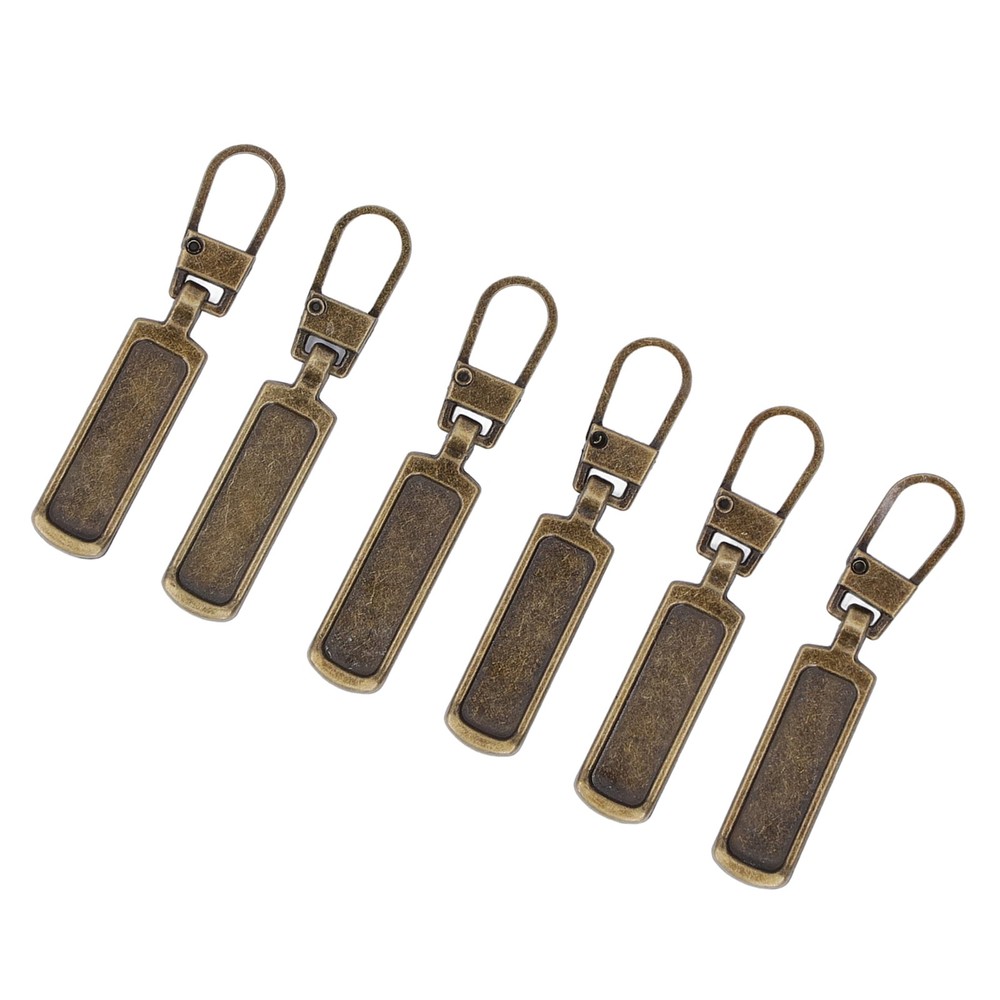 § Bronze 6Pcs Zipper Pull Tab Rustproof Detachable Colred Zipper Pull