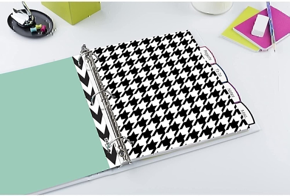Avery Write & Erase Paper Divider, Black/White, Big Tab, 5-Tab (24914)