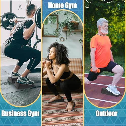 Squat Wedge for Prefessional Trainer: 2Pcs Squat Heel Wedge Block Protable