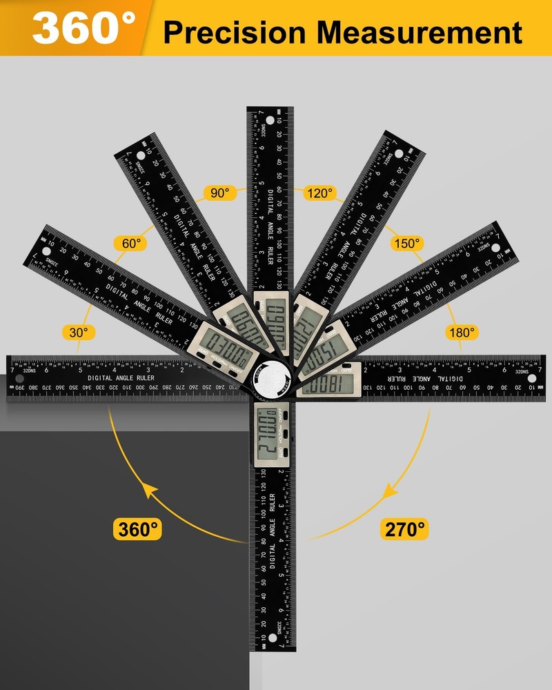 Protractor, Digital Angle Finder Protractor with LCD Display, 2in1 360° Angle...