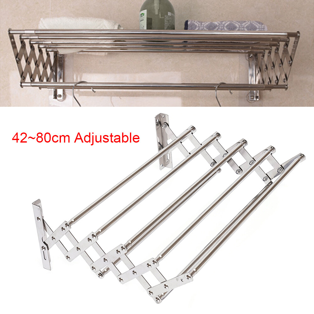 Wall Mounted Laundry Drying Rack, Clothes Hanger Rack, Retractable Clothes Rack