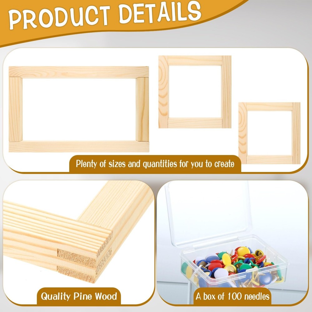 16 Sets Needlepoint Stretcher Bar Set, 8 Sizes Stretcher Bars for Needlework ...
