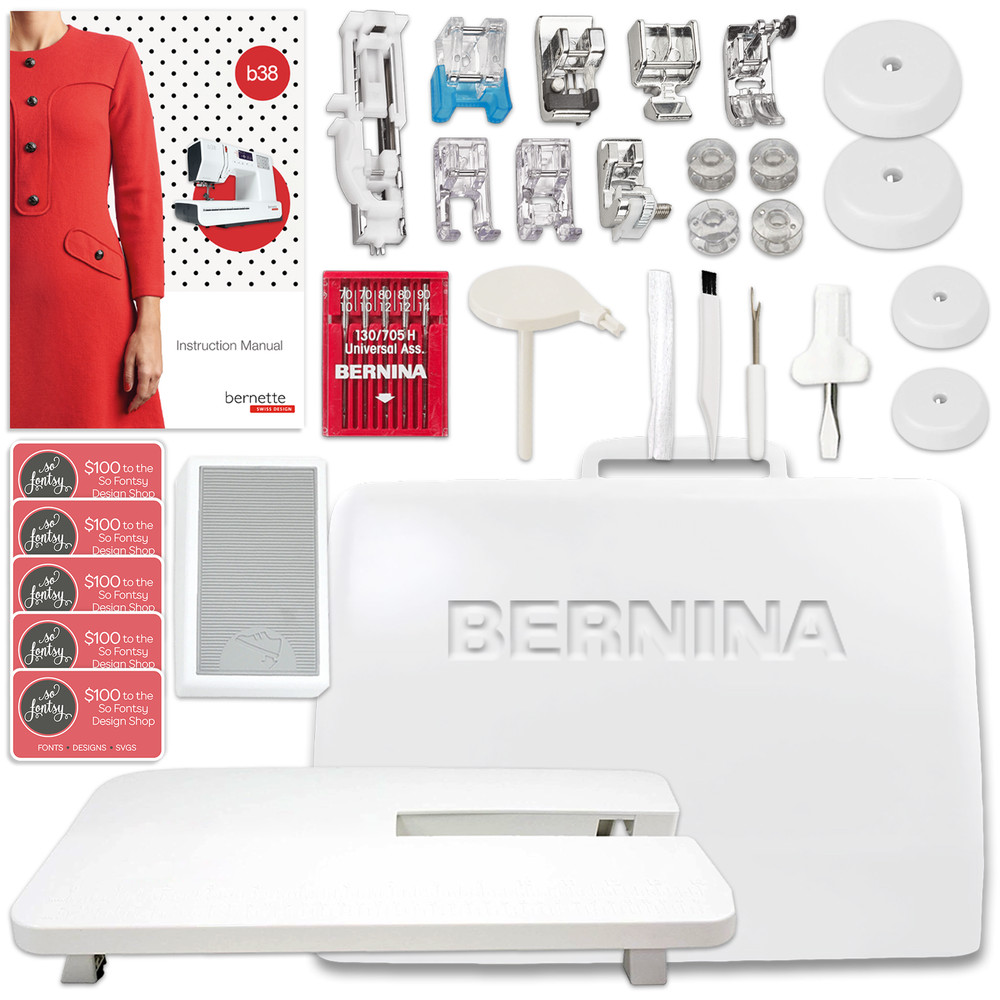 Bernette B38 Top End Computerized Sewing Machine Bundle w/ 8 Pressure Feet
