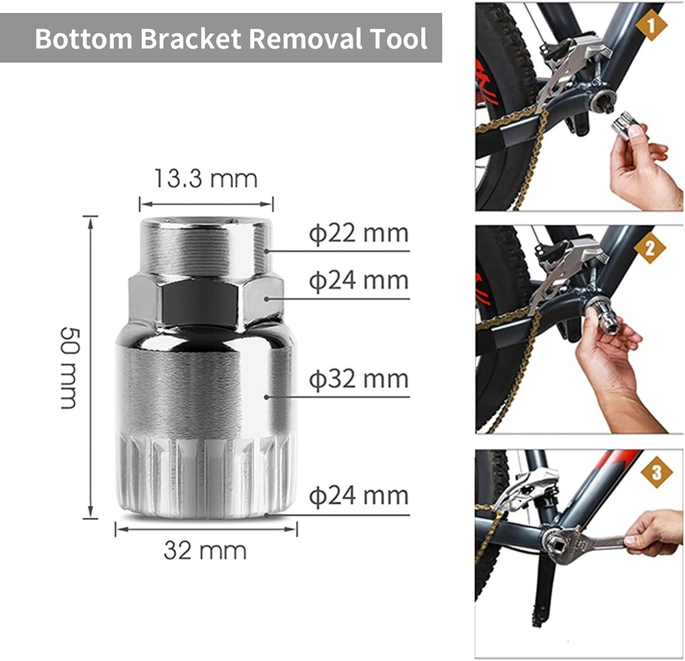 6PCS Set Crank Chain Cutter Extractor Freewheel Puller Cycling Maintenance Tool