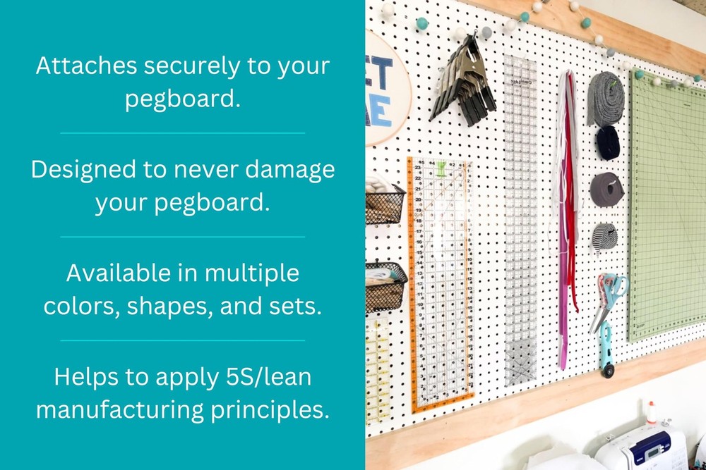 PegPro® 2" Hooks Kit for Modern Plastic or Metal Pegboard – Durable P