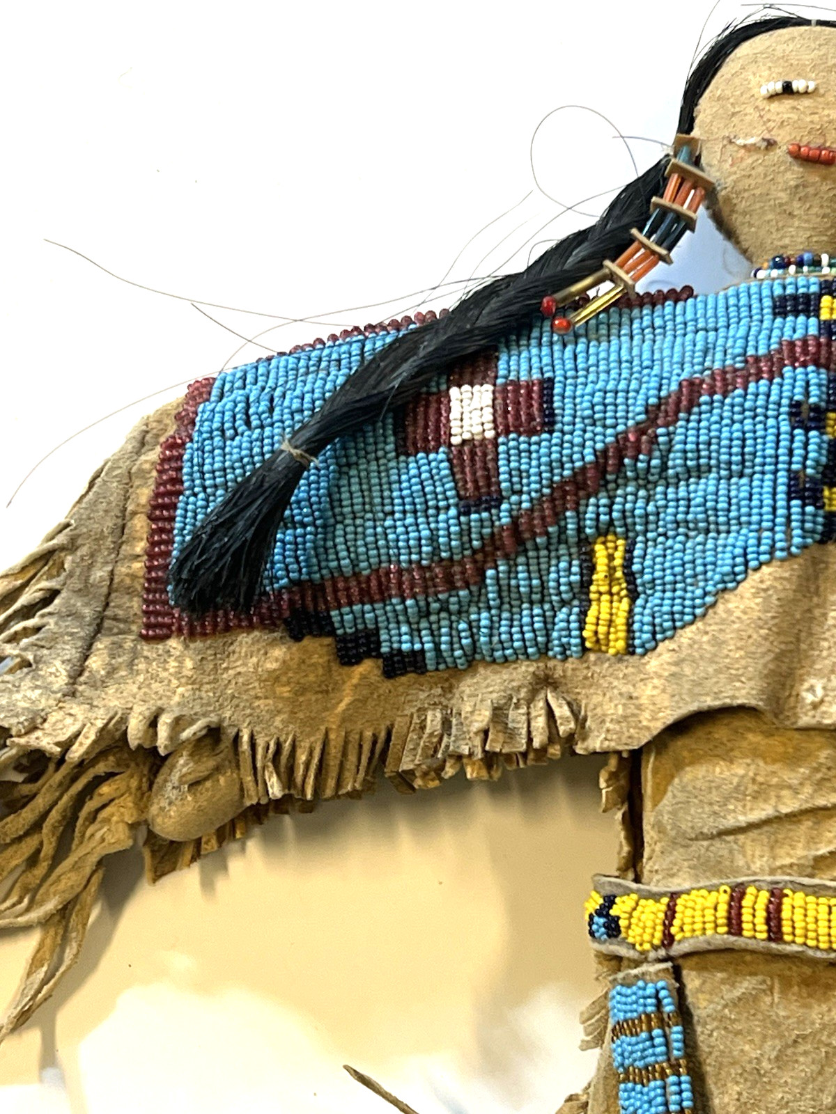 Antique Native American Lakota (Sioux) Indian Beaded Doll; 18 Inches; Late 1800s