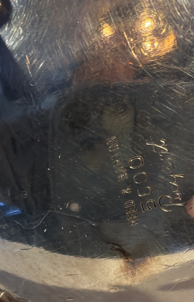 Reed & Barton Regent 5600 Silverplate Tea Coffee Pot Set Footed Vintage