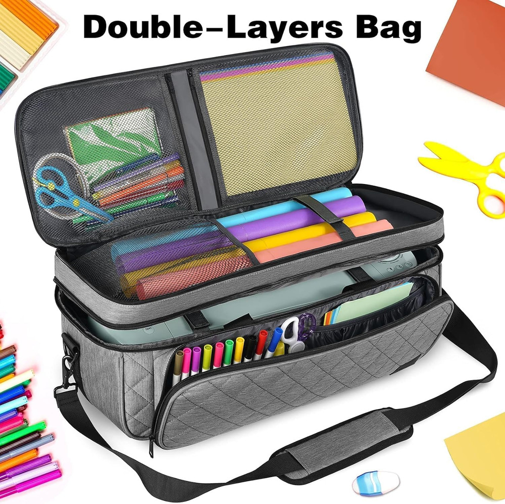 Double-Layer Carrying Case for Cricut Maker 3, Maker, Explore Air 2, Explore 3,