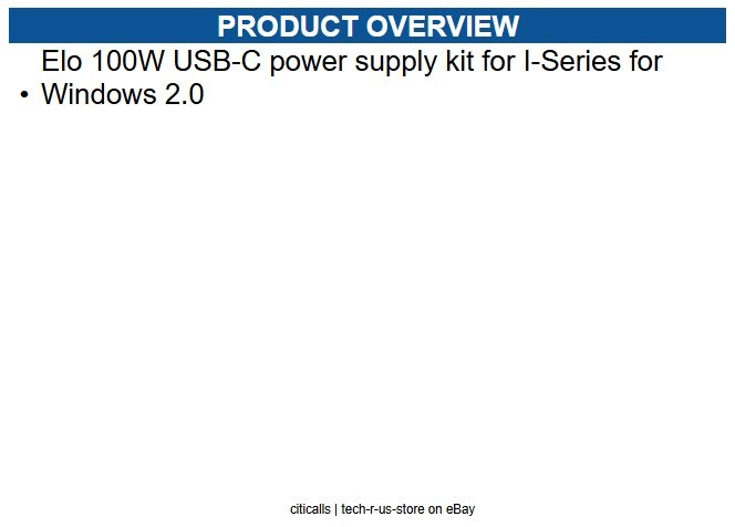 Elo E369922 100W USB-C Power Supply for Tablet PC