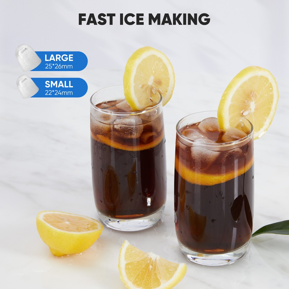 Portable Ice Maker with Self-cleaning Function - Ready in 6 Minutes for 9 Cubes