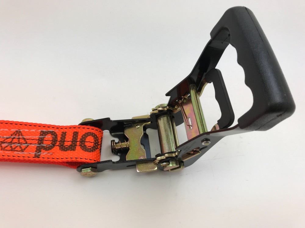 One 2in x 30 ft Flat Hook Cargo Strap and Mega Ratchet and Diamond Weave Webbing